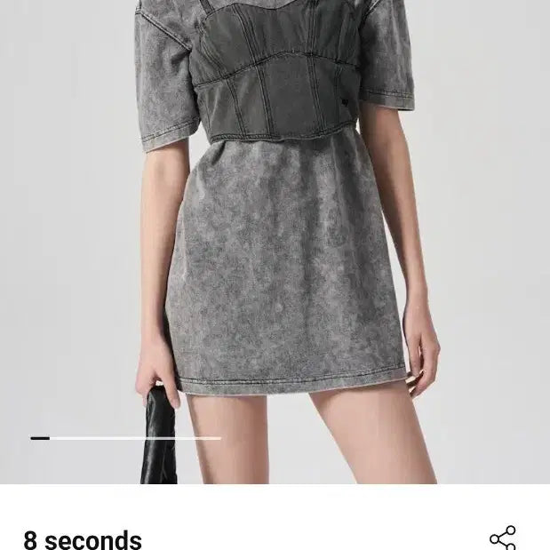 [BUNJANG] 8seconds Denim Bustier Grey L / 에잇세컨즈 데님 뷔스티에 그레이 L