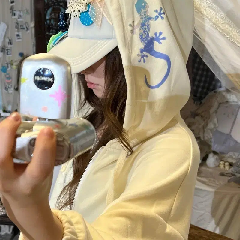 [BUNJANG] Live in Moss Dozzing Hooded Zip-Up Powder Lemon / 배송비 확인 리브인모스 Dozzing hooded zip-up ( Powder Lemon
