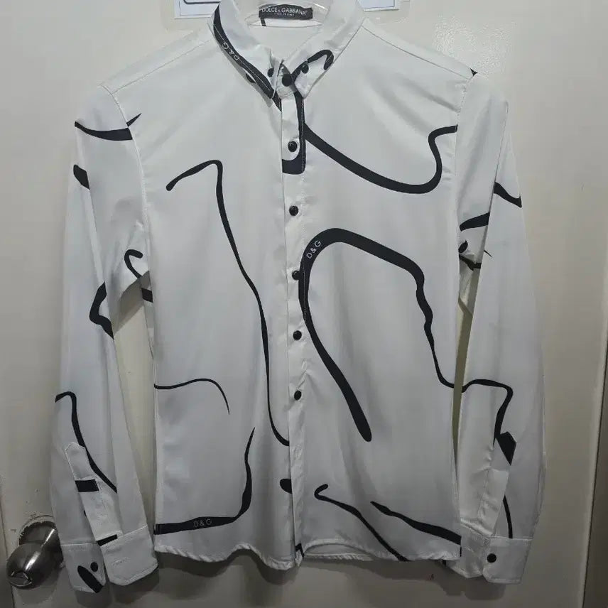 [BUNJANG] Dolce & Gabbana White Black Pattern Shirt / 돌체앤가바나 화이트 블랙 패턴 셔츠