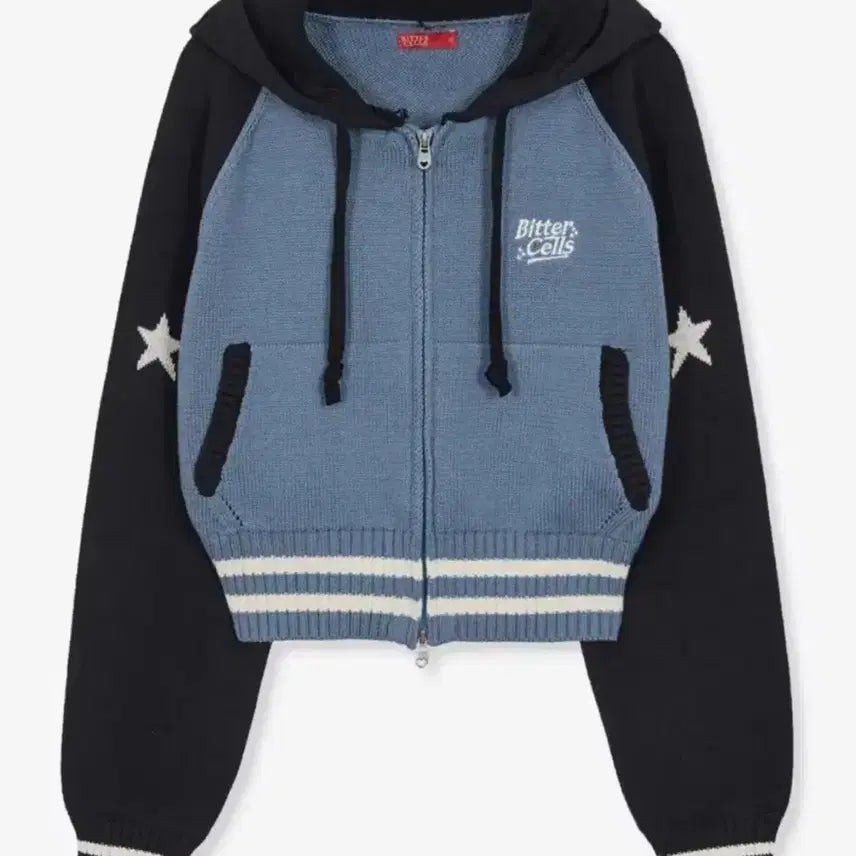 [BUNJANG] Bitter Cells Star Knit Hoodie Black / 비터셀즈 스타 니트 후드 블랙