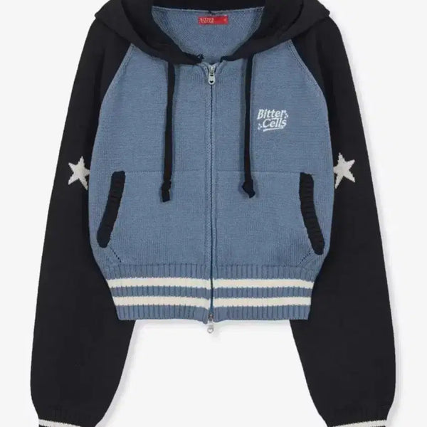[BUNJANG] Bitter Cells Star Knit Hoodie Black / 비터셀즈 스타 니트 후드 블랙