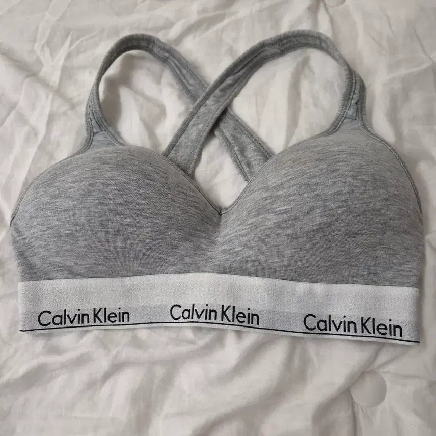 [BUNJANG] Calvin Klein Sports Bra Grey M / 캘빈클라인 스포츠 브라 그레이 M