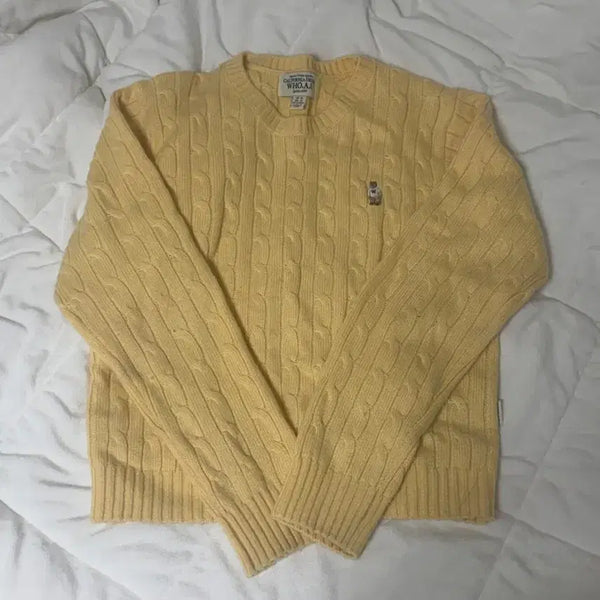 [BUNJANG] Who.A.U Yellow Cable Knit M / 후아유 옐로우 케이블 니트 M