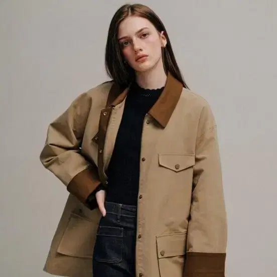 [BUNJANG] Renina EPOQUE Cotton Half Jacket Beige / 르니나 EPOQUE Cotton half jacket 베이지