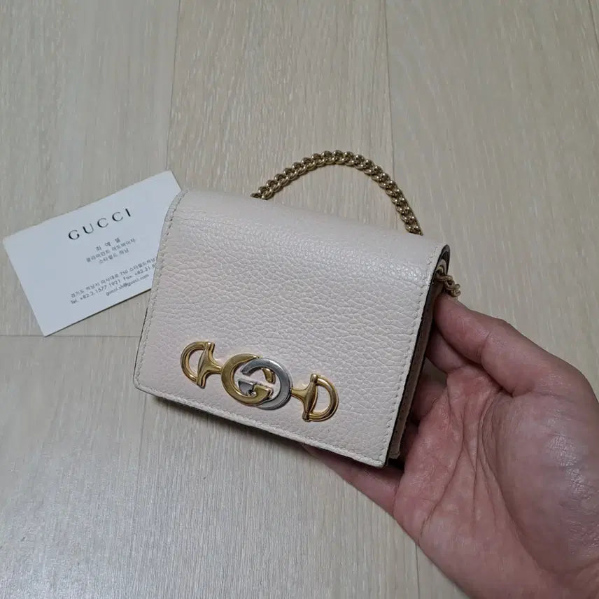 [BUNJANG] Gucci Jumy Chain Card Case Wallet Ivory / [100%/정품] 구찌 주미 체인 카드 케이스 지갑 아이보리
