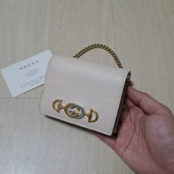 [BUNJANG] Gucci Jumy Chain Card Case Wallet Ivory / [100%/정품] 구찌 주미 체인 카드 케이스 지갑 아이보리