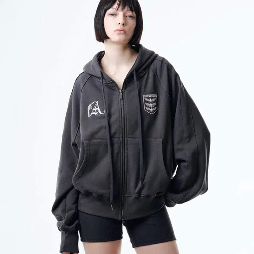 [BUNJANG] 2000Archives NOX Graphic Hoodie Charcoal / 2000아카이브스 NOX GRAPHIC HOODIE 후드집업 차콜