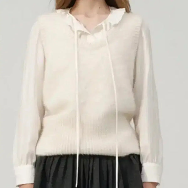 [BUNJANG] The Barnet Alpaca U-Neck Knit Vest Ivory / 더바넷 알파카 유넥 니트 베스트 아이보리