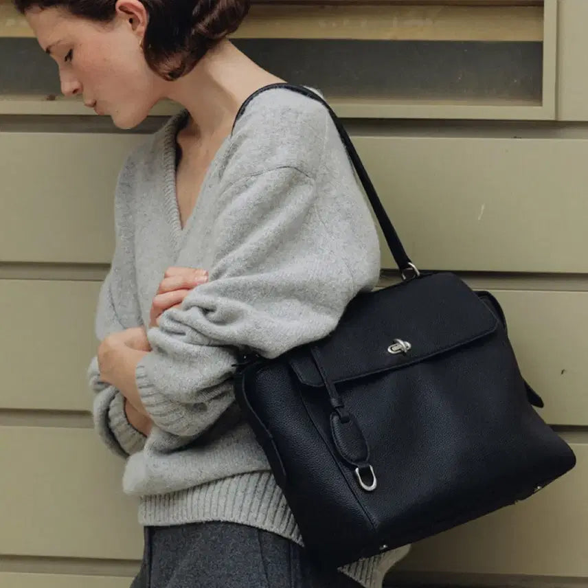 [BUNJANG] Demellier Luna Satchel Bag Medium Black / 드메리엘 루나 사첼백 미디움 블랙