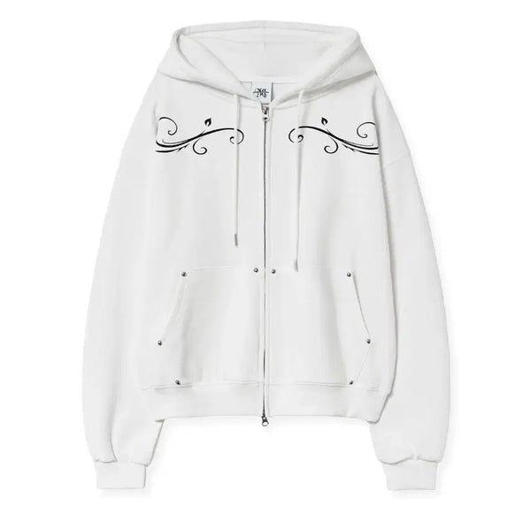 [BUNJANG] Midnight Move FL Hood Zip Up Hoodie (White) / 미드나잇무브 fl hood zip up (white) 후드 집업 화이트