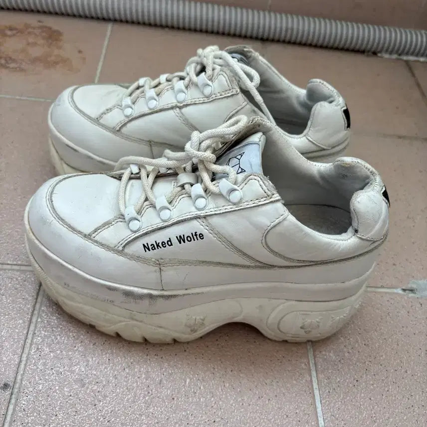 [BUNJANG] NAKED WOLFE Platform Shoes White Size 225 / 네이키드 울프 플랫폼 슈즈 225