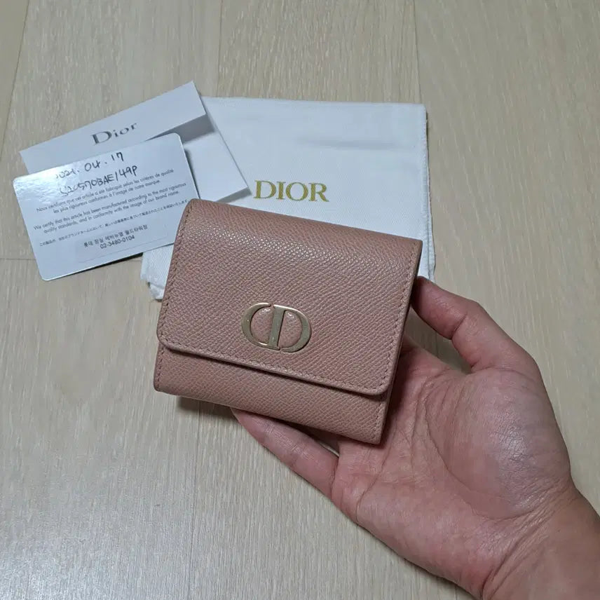[BUNJANG] Dior 30 Montaigne Lotus Wallet Beige / [100%/정품] 디올 30 몽테인 로터스 반지갑 핑크베이지