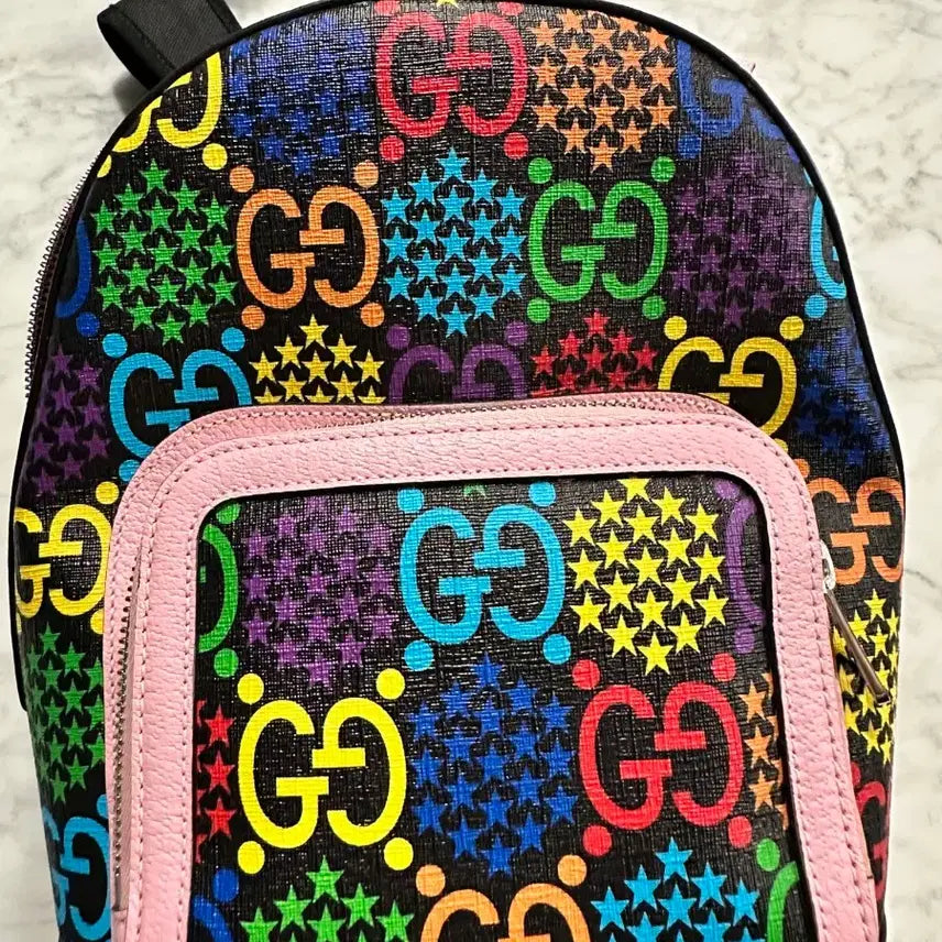 [BUNJANG] Gucci GG Psychedelic Small Backpack Multicolor / 구찌 정품 GG 사이키델릭 스몰 백팩 멀티컬러/거의 새상품