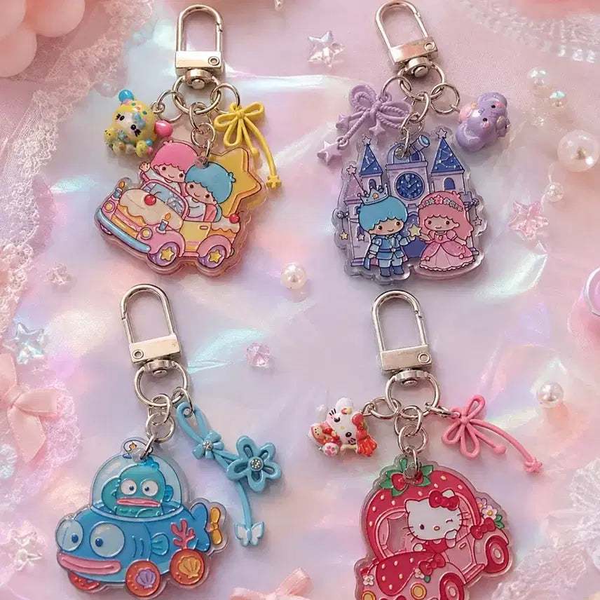 [BUNJANG] Twinstar Kitty Kyodong Acrylic Pendant Mini Keyring / 트윈스타, 키티, 교동 아크릴 팬던트 미니 키링 (개당가격)