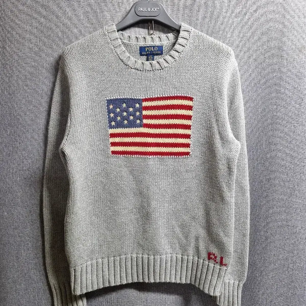 [BUNJANG] Polo Ralph Lauren USA Flag Knit Sweater Size S / 폴로 랄프로렌 성조기 니트 S