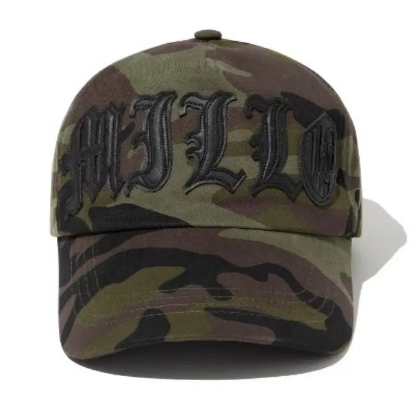 [BUNJANG] Milo Archive Merky Letter Ball Cap Hat [Camo Green] / 밀로 아카이브 머키 레터 볼캡 캡 모자 [카모 그린]