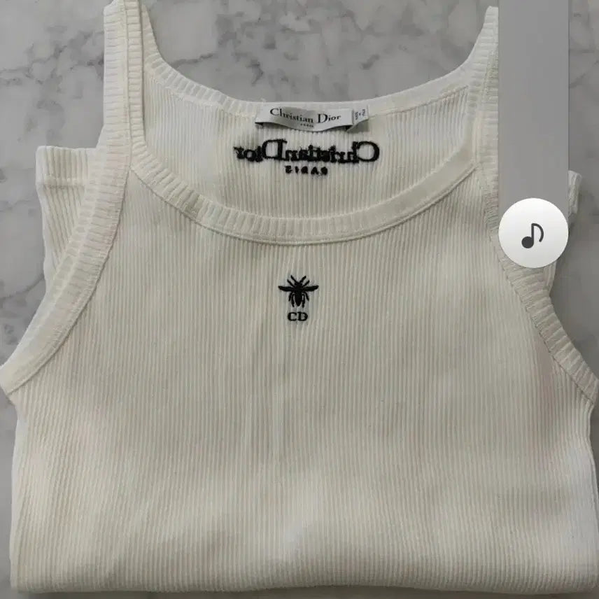 [BUNJANG] Dior Bee Embroidered Ribbed Tank Top / 디올 나시 새상품