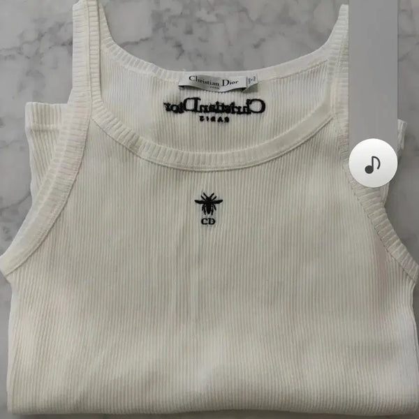 [BUNJANG] Dior Bee Embroidered Ribbed Tank Top / 디올 나시 새상품