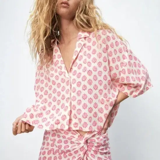 [BUNJANG] Zara Vintage Ethnic Print Oversized Shirt / Cardigan M / 자라ZARA 빈티지 에스닉 프린트 오버핏 셔츠 여름 가디건 M 사이즈