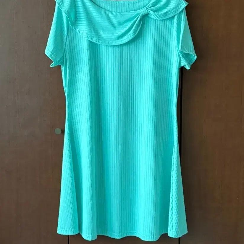 [BUNJANG] Ribbon Detail Ribbed Midi Dress / 리본 포인트 원피스