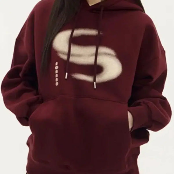 [BUNJANG] Sorano Burgundy Hoodie / 소라노 버건디 후드티 급처