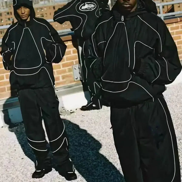 [BUNJANG] Alcatraz Cortez Retro 3M Woven Nylon Jacket and Pants Set / 알카트라즈 코르테이즈 레트로 3M 우븐 나일론 재킷과 팬츠 세트