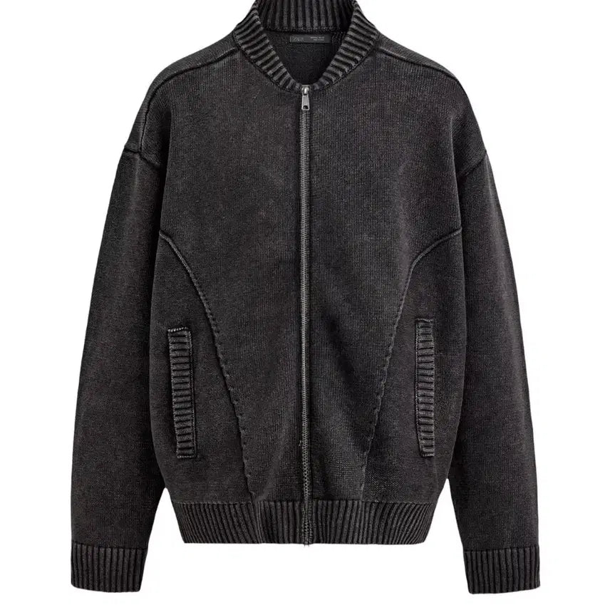 [BUNJANG] Zara Washed Knit Bomber Jacket / 자라 워싱 니트 보머 재킷