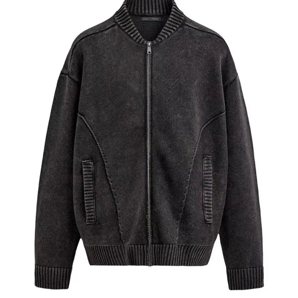 [BUNJANG] Zara Washed Knit Bomber Jacket / 자라 워싱 니트 보머 재킷