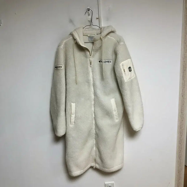 [BUNJANG] Discovery Men's Long Fleece Hooded Jacket M / 디스커버리 남성 롱 뽀글이 후드자켓 95M@9999