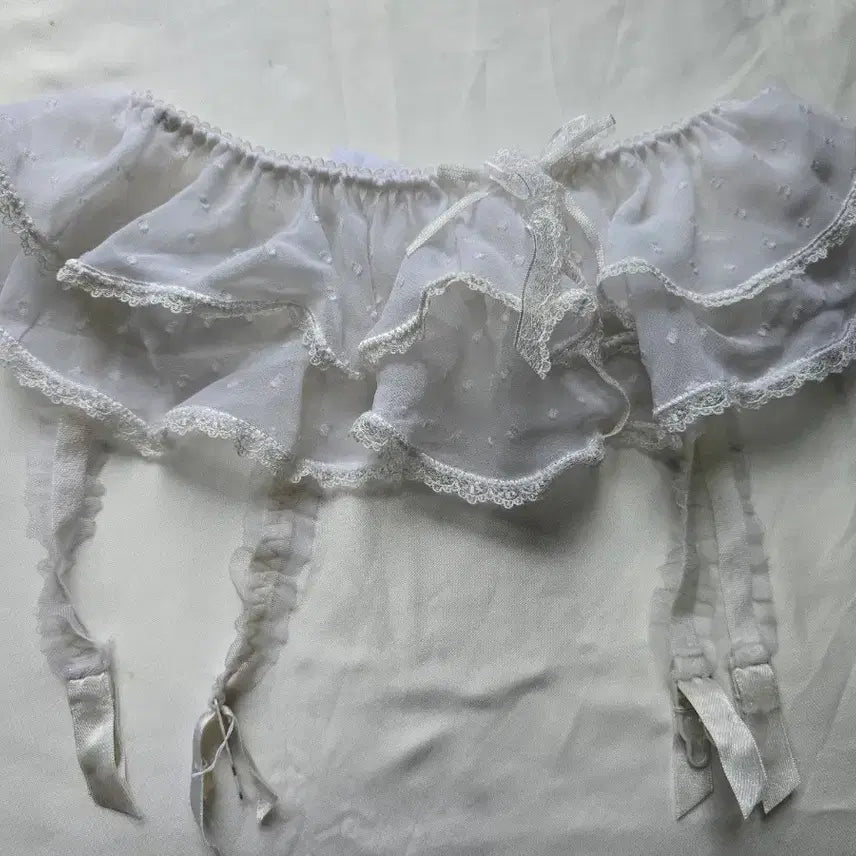[BUNJANG] Mesh Frill Garter Belt (Used) / 망사 프릴 끈 가터벨트 (중고)