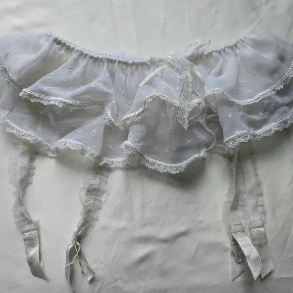 [BUNJANG] Mesh Frill Garter Belt (Used) / 망사 프릴 끈 가터벨트 (중고)