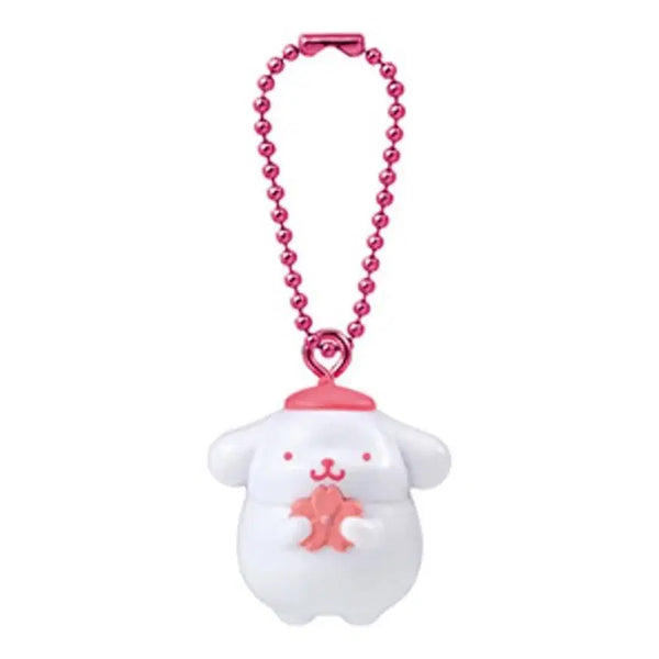 [BUNJANG] Sanrio Pompompurin Cherry Blossom Mascot Keychain / 산리오 원톤 벚꽃 폼폼푸린 마스코트 키링 가챠