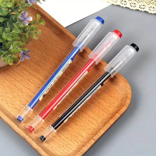 [BUNJANG] 12-Piece Set Japanese Fine Gel Pens, 0.35mm, Assorted Ink Colors / 12개 세트 일본 고급 젤 펜, 0.35mm 젤 잉크 롤러 볼펜, 플라스틱 소재, 학교 및 사무용 적합, 부드러운 필기 - 검정, 파랑, 빨강 잉크 문구 용품
