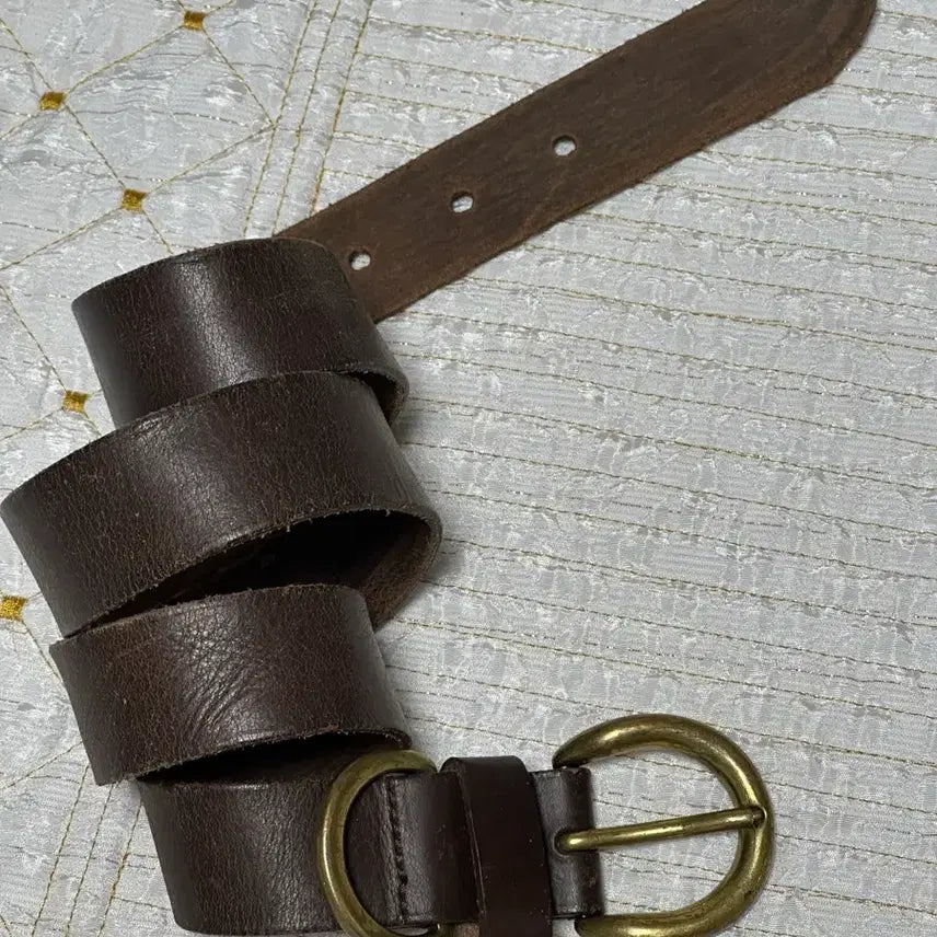 [BUNJANG] Vintage Brown Leather Belt 30-inch / 빈티지 브라운 가죽 벨트 30인치