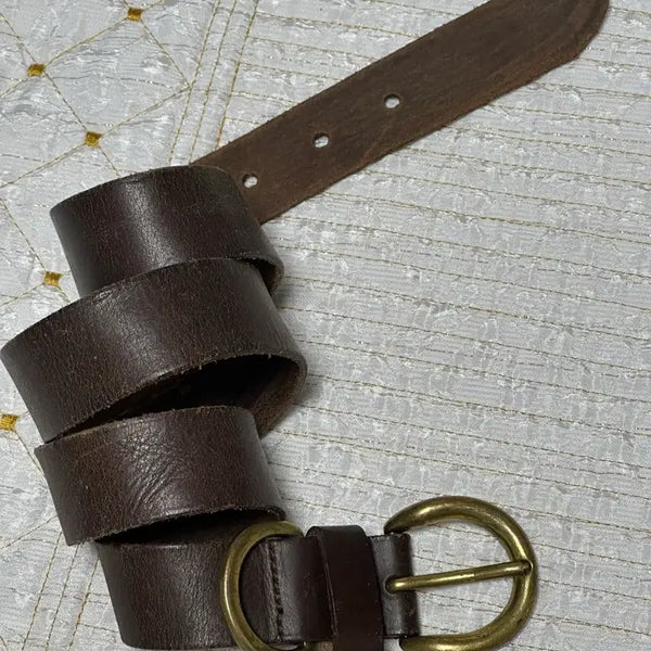 [BUNJANG] Vintage Brown Leather Belt 30-inch / 빈티지 브라운 가죽 벨트 30인치