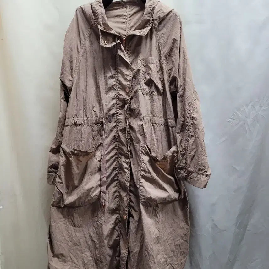 [BUNJANG] Ziozia Hooded Windbreaker Coat Brown / zio후드 바람막이 코트 브라운