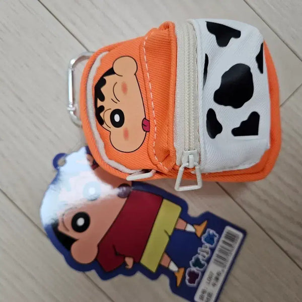 [BUNJANG] Crayon Shin-chan Orange Pouch Coin Purse Keychain / 짱구 파우치 오렌지.백팩동전지갑키링