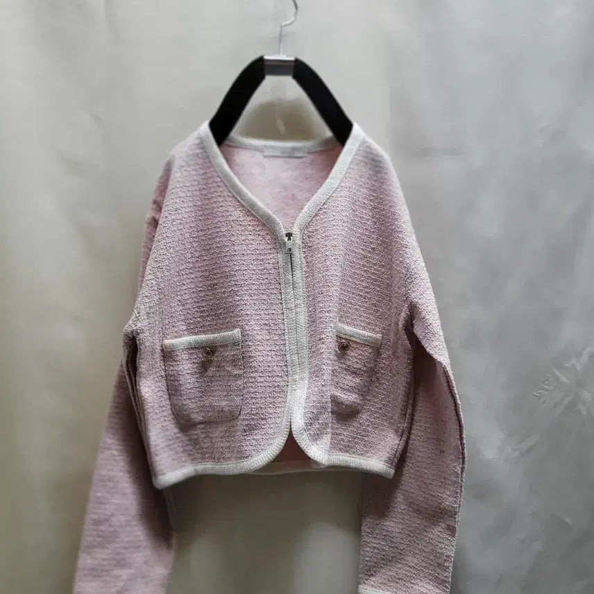 [BUNJANG] Tweed Cardigan Pink / 트위드 가디건 핑크