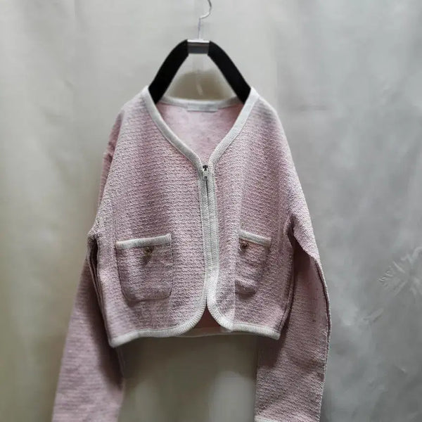 [BUNJANG] Tweed Cardigan Pink / 트위드 가디건 핑크