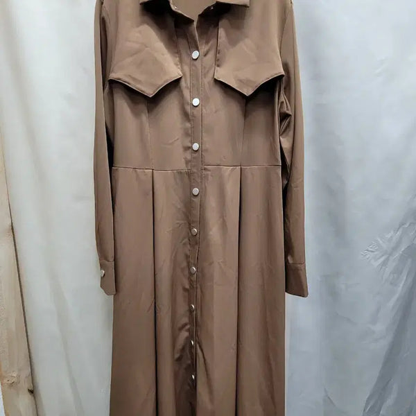 [BUNJANG] Brown Shirt Dress / 브라운 셔츠 원피스