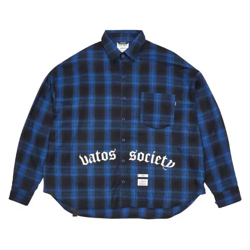 [BUNJANG] Stigma Bartos Oversized Blue Check Shirt M / 스티그마 바토스 오버사이즈 블루 체크 셔츠 M