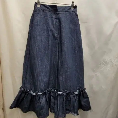 [BUNJANG] Frilled Long Skirt / 청치마 프릴 롱스커트
