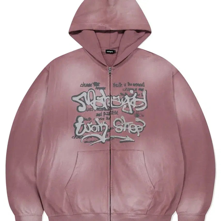 [BUNJANG] Mahagrid Pink Zip-Up Hoodie XL / 마하그리드 핑크 후드 집업 XL