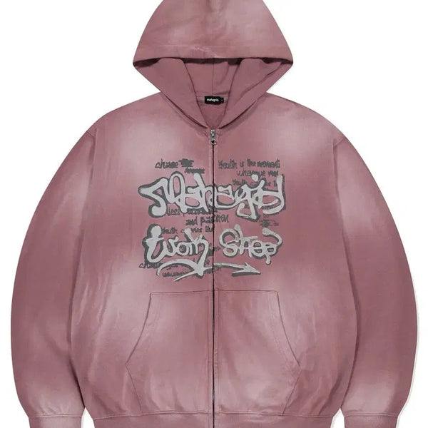[BUNJANG] Mahagrid Pink Zip-Up Hoodie XL / 마하그리드 핑크 후드 집업 XL