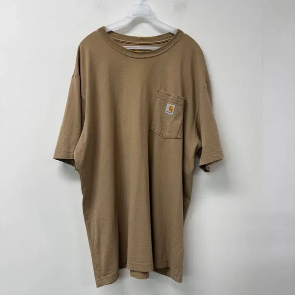 [BUNJANG] Carhartt Khaki Pocket T-Shirt / 칼하트 반팔 카키색 포켓 티셔츠