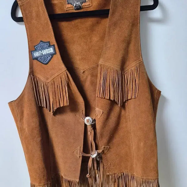 [BUNJANG] Harley-Davidson Custom Vintage Suede Fringe Vest / 할리데이비슨(커스텀)빈티지 스웨이드 프린지 조끼