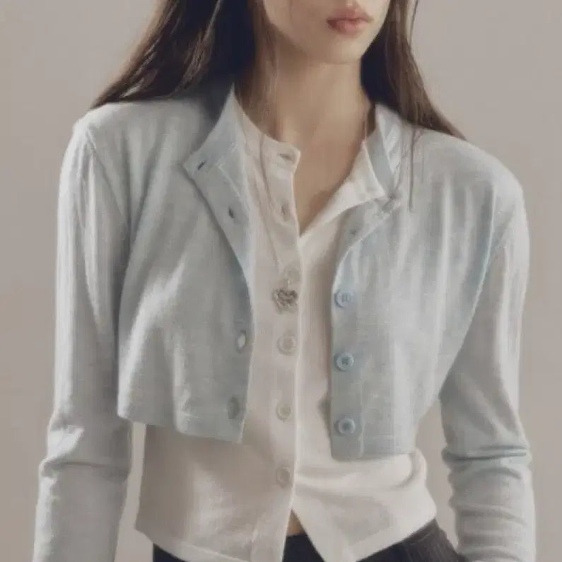 [BUNJANG] Avie Muah Layered Soft Wool Cardigan - Blue / (새상품)아비에무아 레이어드 소프트 울 가디건 1 블루
