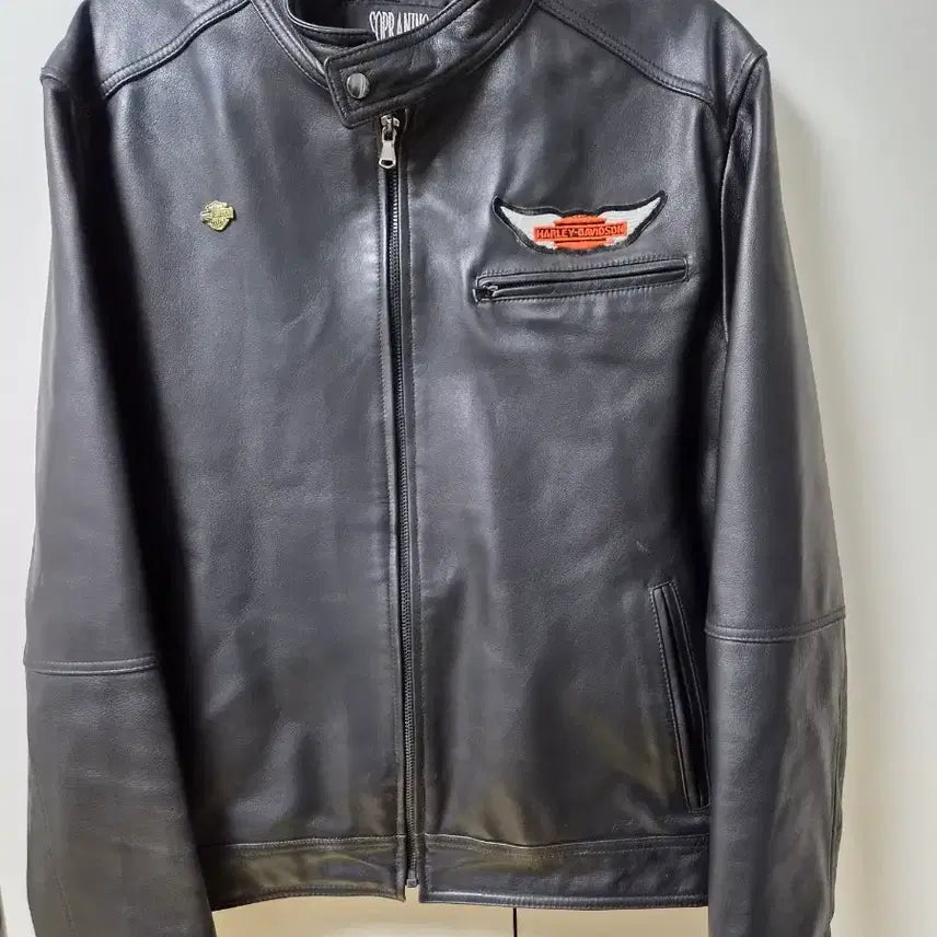 [BUNJANG] SOPRANINO Custom Harley-Davidson Patch Genuine Leather Jacket / 할리데이비슨(커스텀)양가죽 자켓 /택사이즈 95