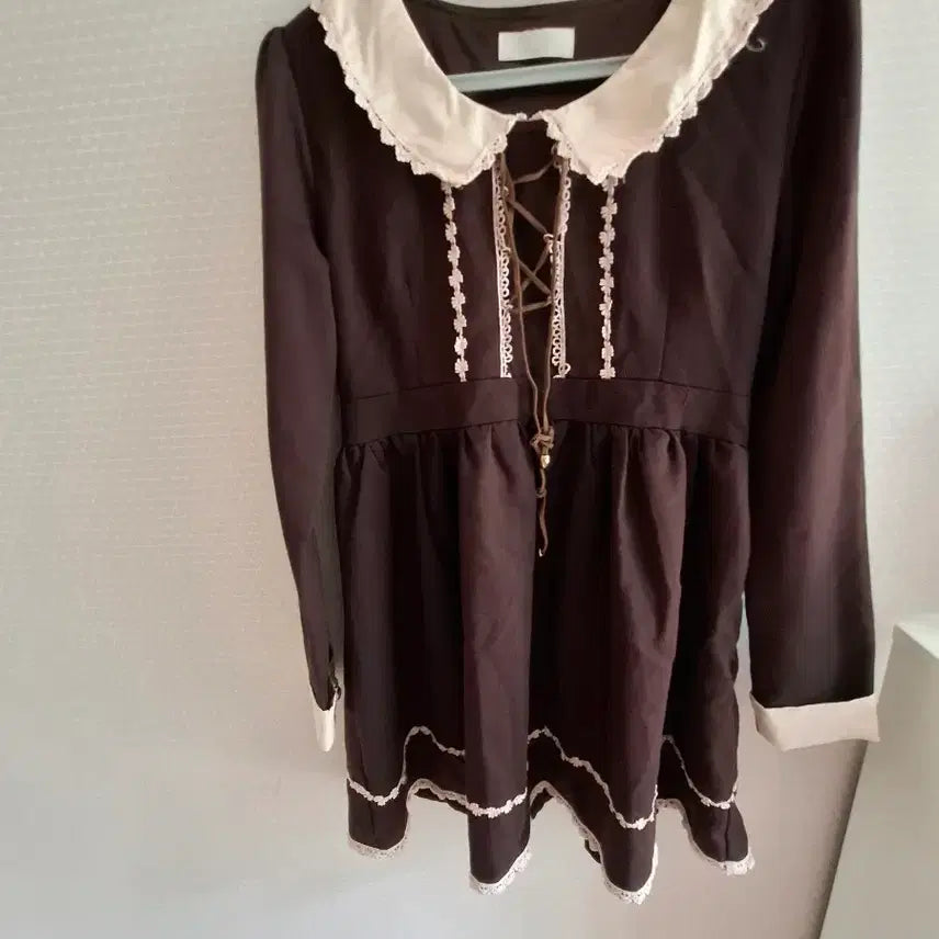 [BUNJANG] Deary Chocolate Latte Gal One Piece Dress Vintage / (급처) 디어리 초코 라떼갸루 원피스 빈티지