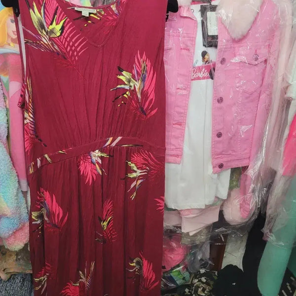 [BUNJANG] American Brand Magenta Floral Sleeveless Maxi Dress Size 77-88 / 마젠타 플라워 패턴 민소매 맥시 원피스 미국브랜드 88